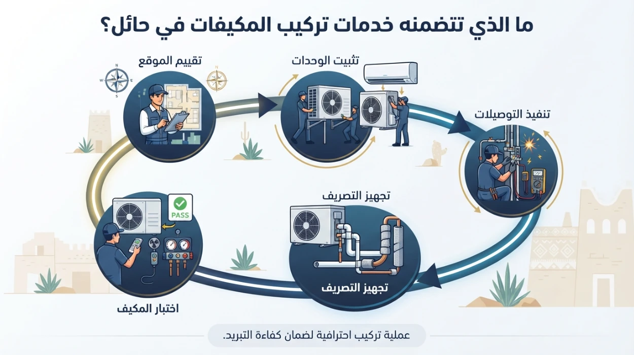 ما الذي تتضمنه خدمات تركيب المكيفات في حائل؟